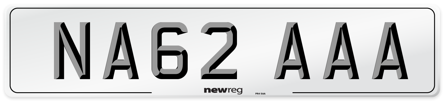 NA62 AAA Number Plate from New Reg